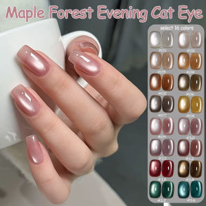 1-24pcs WS Summer Autumn Nails Halloween Nails White Millard Green Red Black Pink Gold Glass Bead Cat Eye Gel Nail Polish