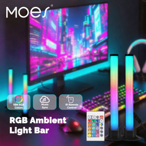 MOES RGB Light Bar PC Desktop Home Decor Cabinet Backlight Gaming Room Music Sync Rhythm USB Powered With IR Remote Control