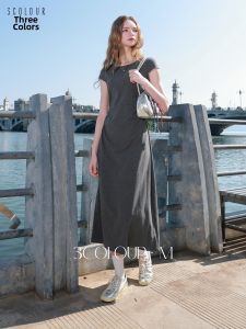 3COLOUR·S | Waist-cinching Office Wear A-line Dress M