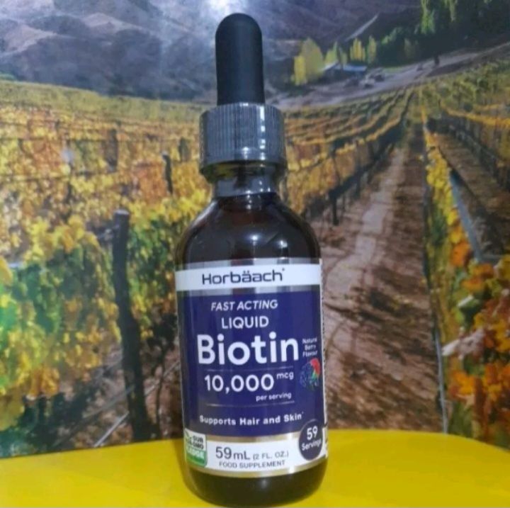Liquid Biotin Fast Acting 10,000mcg 59ml Natural Berry Flavor Supports ...