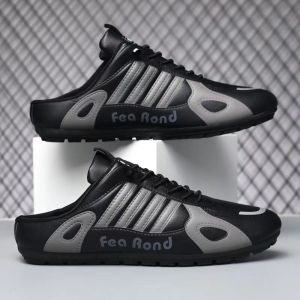 2025 Fashion Slippers For Men Casual Slip On Sneaker Black Half Shoes For Men Driving Shoes For Men White Color 39-45