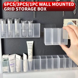 6PCS/3PCS/1PC multifunctional wall mounted compartment storage box no punching convenient storage suitable for storage in var