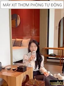 Máy xịt thơm phòng cao cấp 5 chế độ tự động tỏa hương rộng 60m² đèn ngủ đổi màu hoạt động êm ái thiết kế sang trọng