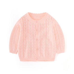 Lightweight Cotton Baby Girl Knitted Cardigan