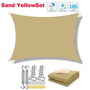 Waterproof sunshade sail shed rectangular UV blocking sunshade shed outdoor garden terrace sunshade canopy