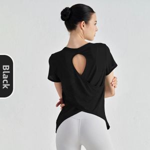 SKINOFSKIN | Short Sleeve Lattice Open-Back Fitness Top