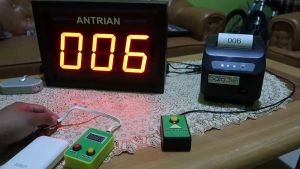 Mesin Antrian 3 Digit Wireless 1 Layanan lengkap dg printer Auto Cut