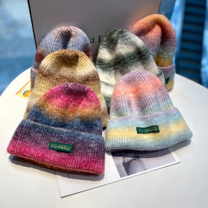 Mũ Len Dệt Kim Màu Khối Thời Trang Mùa Thu Đông Cho Nữ Mũ Len Kiểu Dáng Hàn Quốc Ấm Áp Phong Cách Nhật Bản Mũ Len Thời Trang