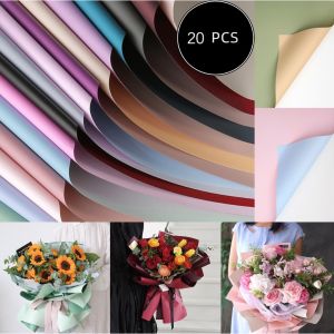 20 Pcs/Pack Two-Sided Colored Wrappers Bouquet Wrapping Material Paper Flower Decoration Floral Packaging Gift Wrapping