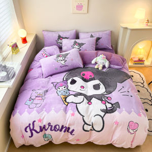 YAOKANG | Girls Coral Velvet Flannel Warm Bedding Set
