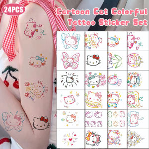 Dorisna Sanrio Hello Kitty Tattoo Sticker Cute Cartoon Tattoo Decor Waterproof Durable Color Kawaii Temporary Tattoo Sticker Gifts