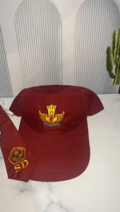 Perlengkapan SD: Logo Tut Wuri & Topi Merah Anak Laki-Laki