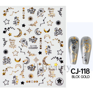 New Arrival 3D Snake Rose Adhesive Star Moon Ins Internet Celebrity French Line Flower Maple Leaf Pattern Nail Art Sticker