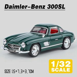LEO 1:32 Mercedes 300SL รถคลาสสิกของเด็กๆของสะสมรถของเล่นรถโมเดล Diecast รถของขวัญสำหรับเด็กผู้ชายและเด็กผู้หญิง