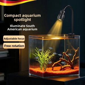 MONLEYTA | Mini Adjustable Focus Fish Tank Spotlight High Brightness Lighting Native Atmosphere South America Tank Spotlight Aquarium Light