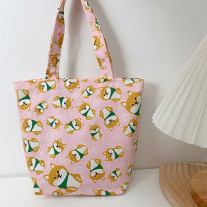 กระเป๋าใส่ข้าวกล่องผ้าใบสไตล์ญี่ปุ่นน่ารัก กระเป๋าใส่ข้าวมื้อเที่ยงแบบพกพา กันน้ำ กันน้ำมัน กระเป๋าใส่ข้าวกล่องแบบพกพาสำหรับนักเรียน