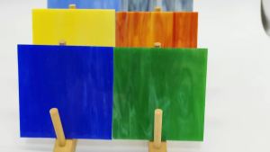 7pcs 4X4in Stained Glass Sheets DIY Mosaic Tile Lampshade Handicraft Material Colourful Transparent Glass