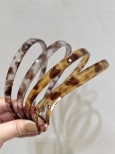 Exclusive New Fashion High-End Leopard Print Grey Coffee Color Fine Hair Band Korean Simple Elegance Hair Clip