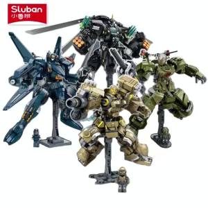 Sluban Military Robot Drive Model Science Fiction Future Wars Armed Support Building Blocks Educational Toy for Children