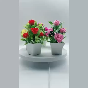 Potted Plant Lifelike Artificial Plastic Simulation Flowers Pot for Home