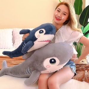 🎉Ready Stock Stuff Shark Plush Toy Adult Decoration Pillow Kids Sleeping Pillow 45 cm Shark Plush Pillow Kids Children