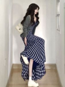 CHANGTONG | Vintage Elegance Halter Neck Sweater and Dress Set