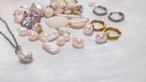 6pcs Waterproof Irregularity Real Pearl Stainless Steel Single Crane Pendant Multi-Style Circle Originality Charms Jewelry New