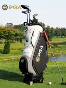 Mens Golf Bag Telescopic Four Wheeled