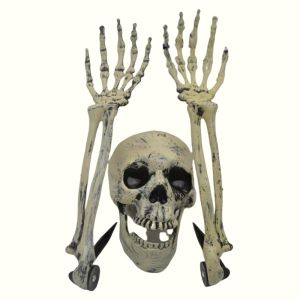 1/6pcs Skeleton Bone Garden Ground Stakes Skull Head & Hand for Halloween Home Yard Ground Insert Holiday Party Decor Ghost Hand