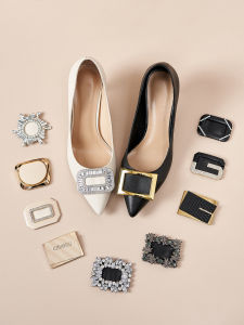 Detachable High Heels Shoe Buckle Magic Stick-On Decorative Shoe Flower Leather Shoe Clip Accessory Versatile Shoe Wear