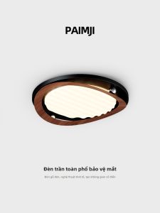 PAIMIJI | French Antique Style LED Ceiling Light Walnut Wood Grain