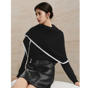 Yigue | Elegant Soft Drape Knit Sweater Irregular Scarf Design
