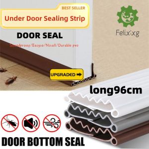 Door Seal Strip PVC Doorstopper Bottom Gap Blocker Door Gap Strip Cold Under Door Strip Washable And Removable Door Draft Stopper Weather Stripping