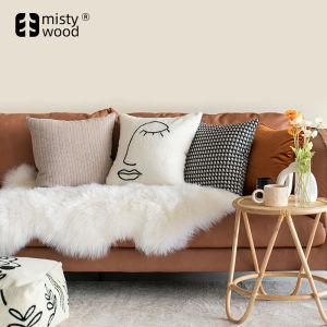 ปลอกหมอนอิงสำหรับใบหน้าหรูหราเบาๆสไตล์นอร์ดิก INS หมอนพิงหลังสีดำและสีขาวทันสมัยหมอนอิงโซฟาห้องรับแขก