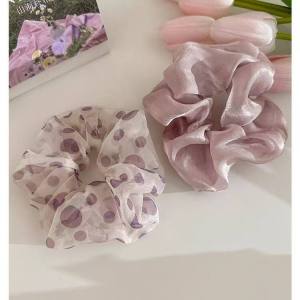 Korean Style Super Fairy Gray Purple Mesh Hair Tie New 2026
