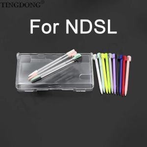 1Set Clear Crystal Hard PC Protective Case For NDSL With Retractable Plastic Touch Pen Stylus Touch Pen Game Console Accessory