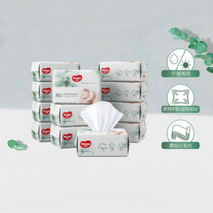 Huggies | Dry & Wet Baby Soft Towels 80 Sheets * 12 Packs