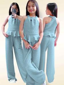 Christmas outfit for kids - 8-12 years old bark crepe fabric