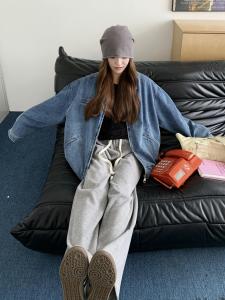 Womens Loose Denim Jacket Hong Kong Style Retro Fashion Slimming Short Coat Spring Autumn Seasonal New Arrival Commute Style