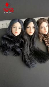 YMTOYS YMT049 1/6 Asia Beauty Girl with Black/Brown Hair Blue Eyes Head sculpture Fit 12 Female PH JIAOU Action Figure Dolls