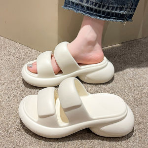 2024 New Womens Slippers Summer Outdoor Wear Thick Bottom EVA Anti-Odor Casual Sheepskin Upgraded Version Comfortable Slip-On Sandals