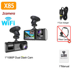 WIFI APP 3Channel Car DVR 1080P Dash Cam for Cars Dual Len car recording camera Optional Rear View Camera Car accessory