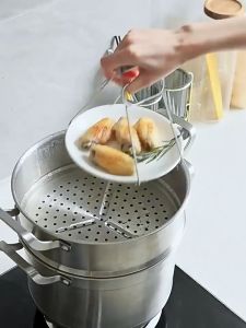 Panduan Membeli 3Pcs Wadah Tatakan Kukusan Panci Makanan Stainless Tebal