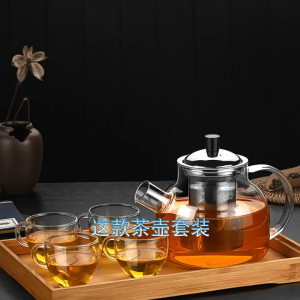 1500ml Heat Resistant Glass Teapot with StainlessSteellnfuser Clear Thickened Kettle Tea Pot