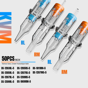 50PCS Disposable Tattoo Cartridges Needles Sterile Individually Packaged RM/RL/RS/M1 for Rotary Tattoo Pen Artists Salon Use