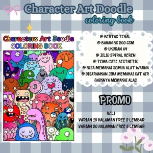 CHARAKTER ART DOODLE Coloring Book: Buku Mewarnai Aesthetic & Relaxing