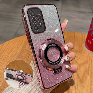 เคสโทรศัพท์ซัมซุงเอ33แบบบางเฉียบพร้อมขาตั้งดูดซับแม่เหล็กแบบครอบเต็ม ป้องกันการตกหล่น ดีไซน์หรูหรา 5G พร้อมฝุ่นเล็กสะท้อนแสง