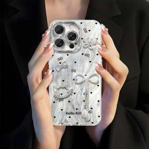 Fashionable Silicone Phone Case for Xiaomi 15 14pro 13 Redmi K80 K70 Note14 Womens Style Crossbody Butterfly Knot KT Cat Design