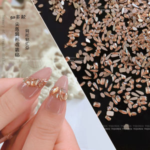 Champagne Drill Flat Bottom Nail Art Aurora Shaped Diamond Ultra Sparkling Miniature Moon Waterdrop Star Jewelry Nail Decorations