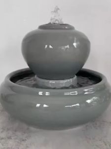 น้ำล้นน้ำพุโอ่งเซรามิค สีเทา ชุด ถมปั๊มน้ำ สำหรับผู้หญิง